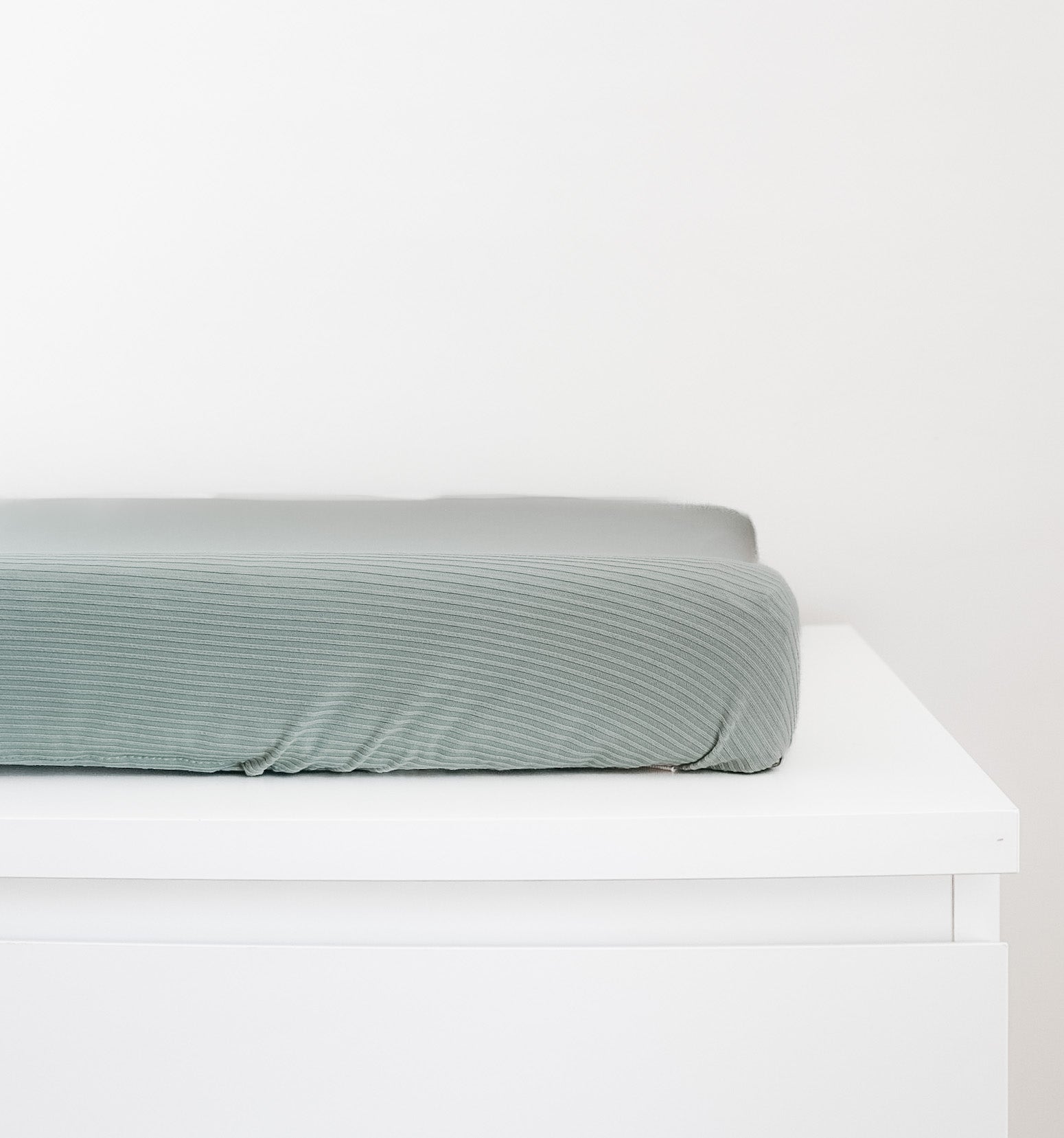 Seafoam Ribbed Changing Pad Cover by Little Mae and Co Little Mae & Co Everetts Place: Online Boutique