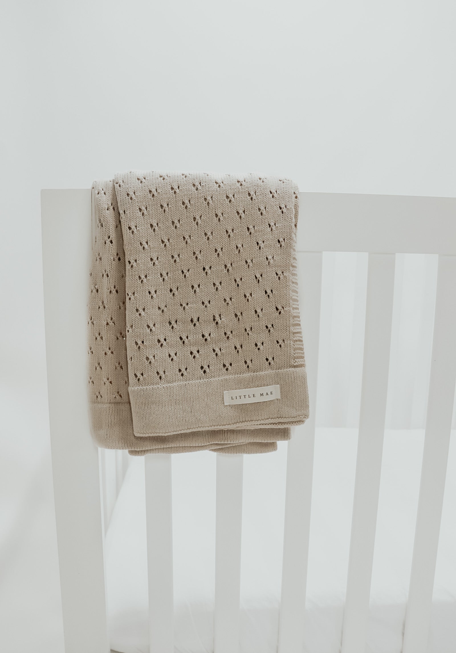 Toffee Pointelle Knit Baby Blanket By Little Mae Co Little Mae & Co Everetts Place: Online Boutique