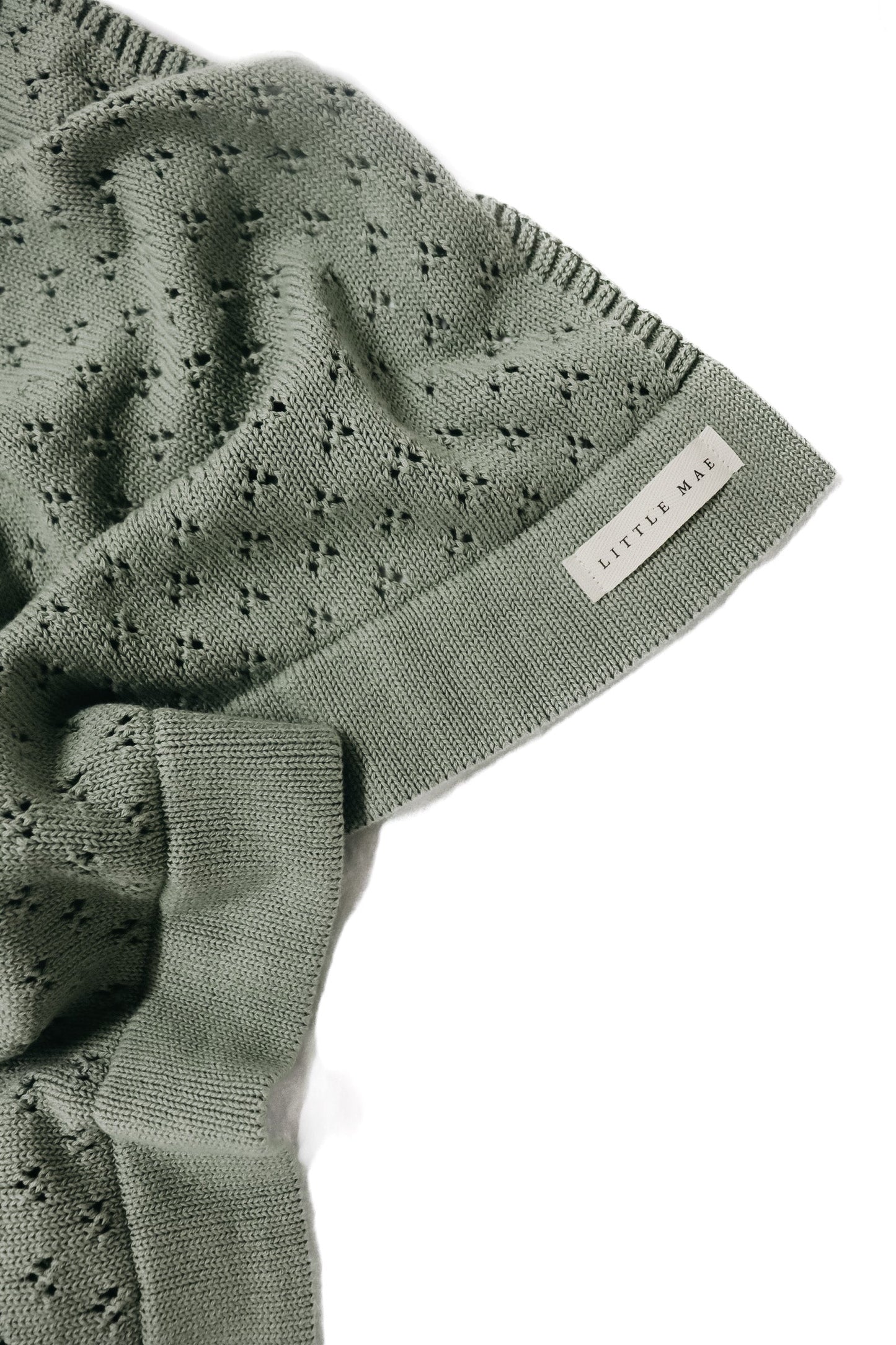 Mint Pointelle Knit Baby Blanket Little Mae And Co Little Mae & Co Everetts Place: Online Boutique