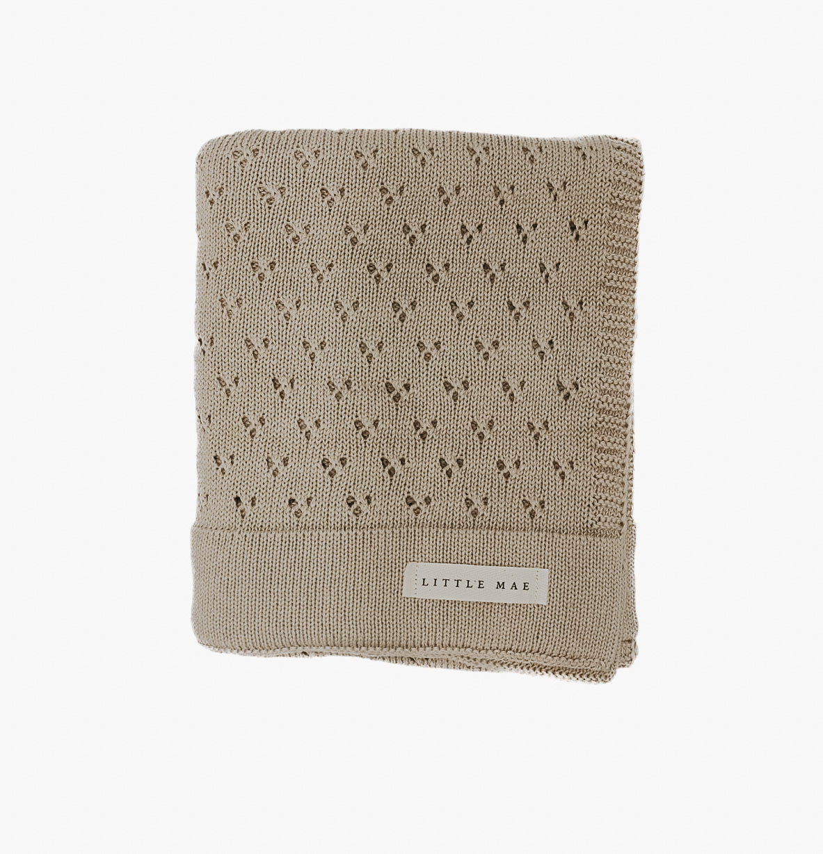 Toffee Pointelle Knit Baby Blanket By Little Mae Co Little Mae & Co Everetts Place: Online Boutique