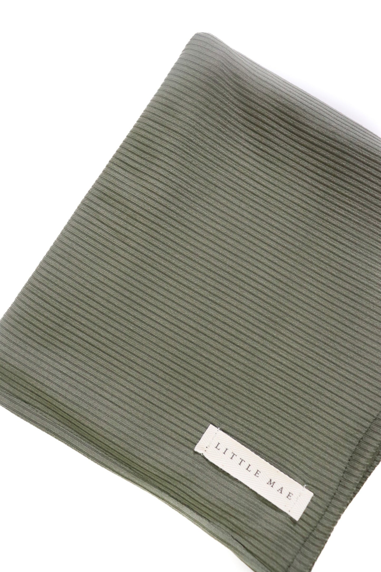 Moss Ribbed Stretch Swaddle Baby Blanket Little Mae And Co Little Mae & Co Everetts Place: Online Boutique
