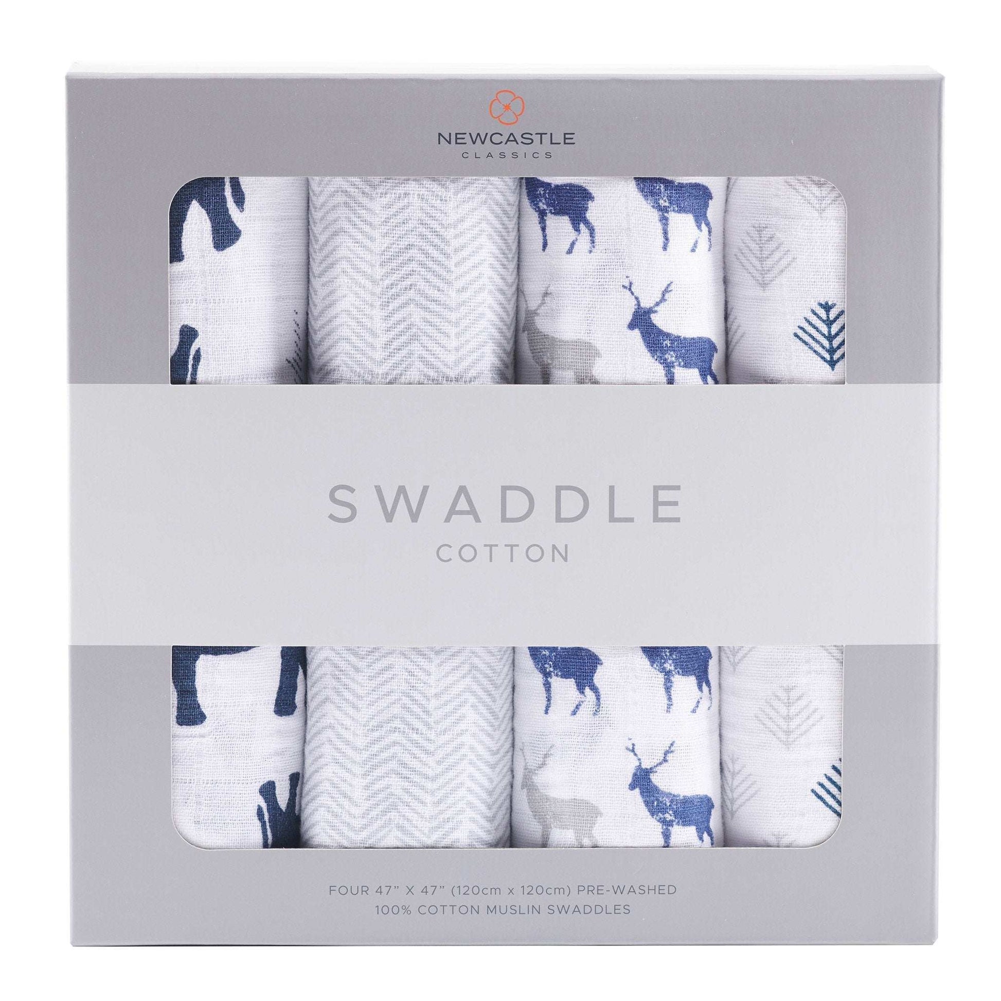 In The Wild Cotton Muslin Swaddle 4 Pack Newcastle Classics