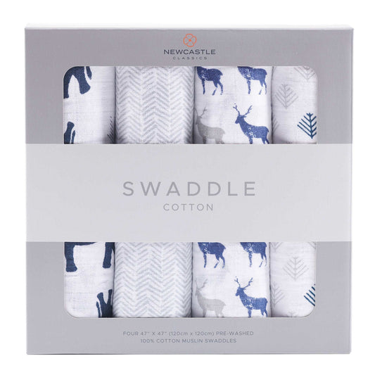 In The Wild Cotton Muslin Swaddle 4 Pack Newcastle Classics