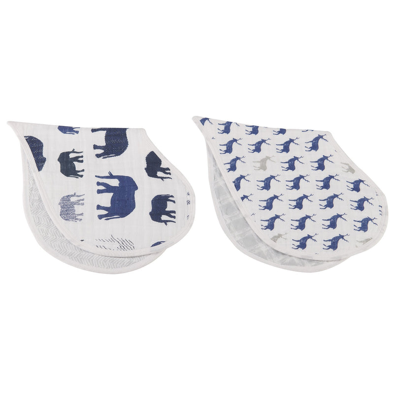 In The Wild Elephant Cotton Burp Cloth Bib 2 Pack Newcastle Classics