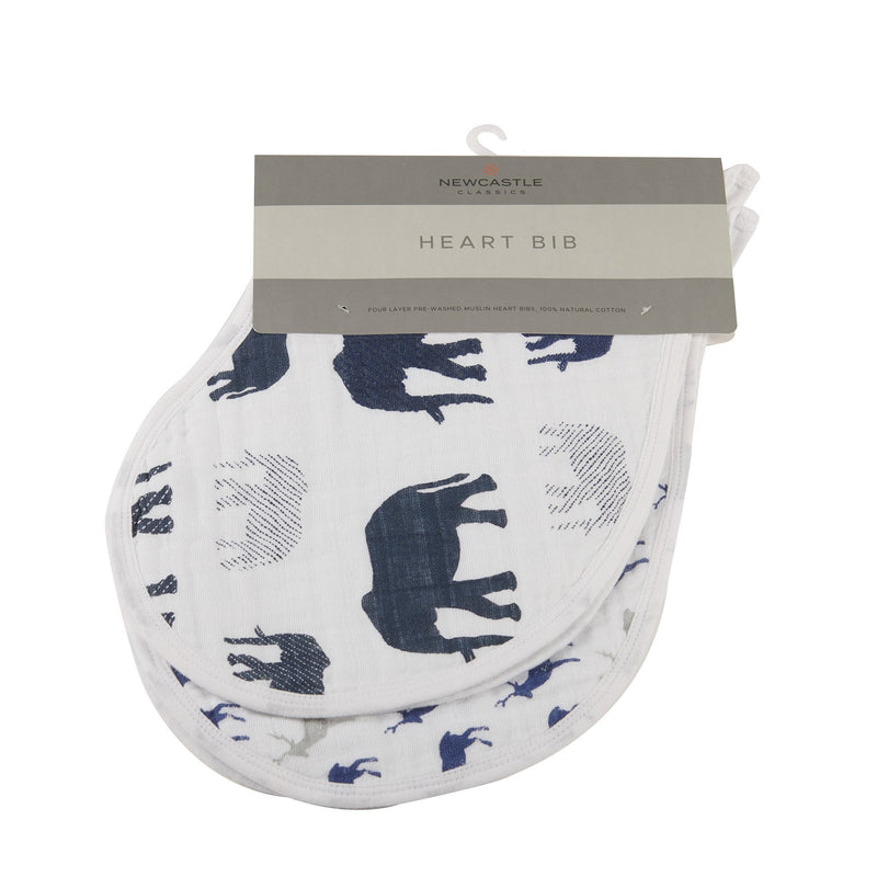 In The Wild Elephant Cotton Burp Cloth Bib 2 Pack Newcastle Classics