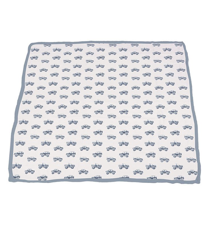 Newcastle Classics Indigo Monster Trucks & Blue Fog Cotton Blanket | Newcastle Classics