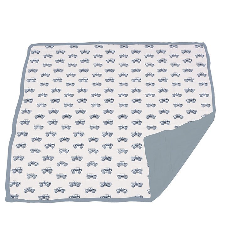 Newcastle Classics Indigo Monster Trucks & Blue Fog Cotton Blanket | Newcastle Classics