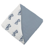 Newcastle Classics Indigo Monster Trucks & Blue Fog Cotton Blanket | Newcastle Classics