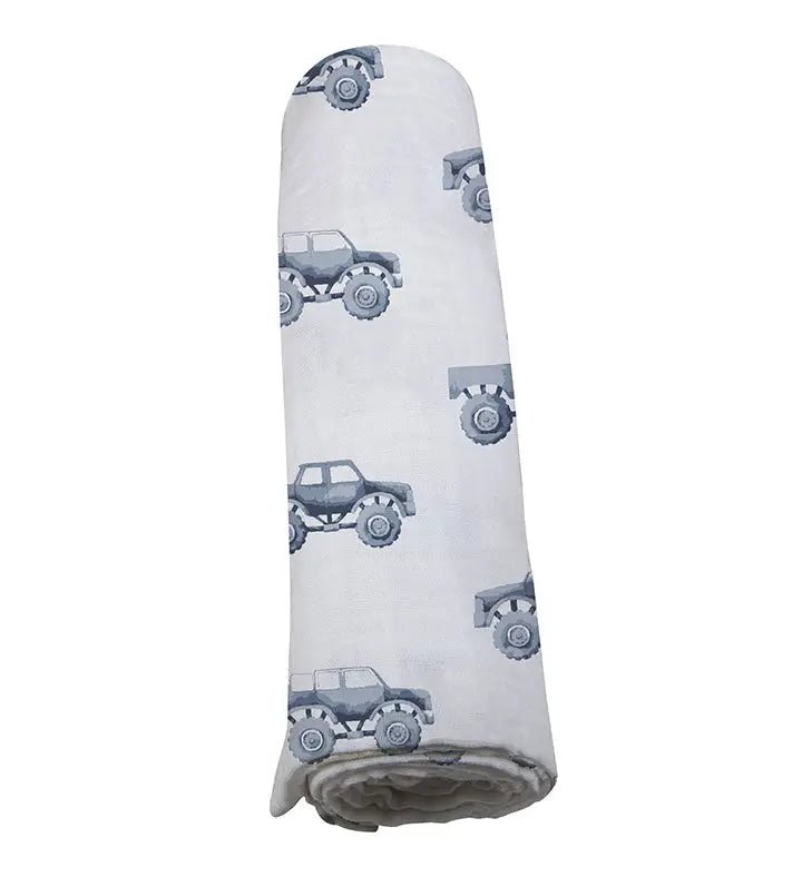 Newcastle Classics Indigo Monster Trucks Cotton Swaddle - 