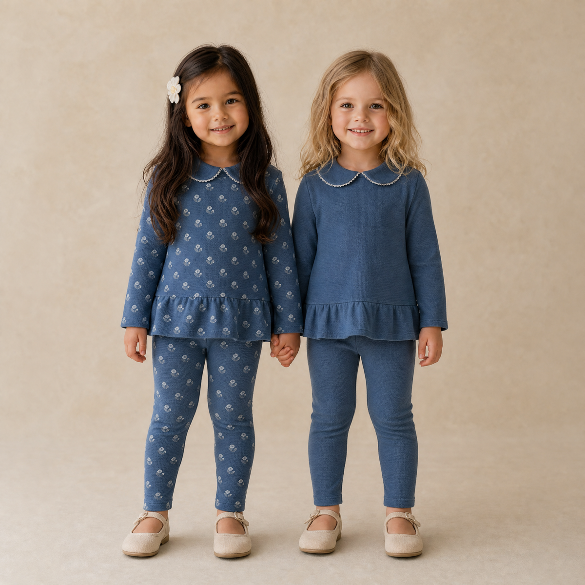 Organic Legging Set of 2 - Indigo Blossom + Navy by Makemake Organics