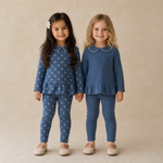 Organic Legging Set of 2 - Indigo Blossom + Navy by Makemake Organics