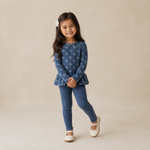 Organic Legging Set of 2 - Indigo Blossom + Navy by Makemake Organics