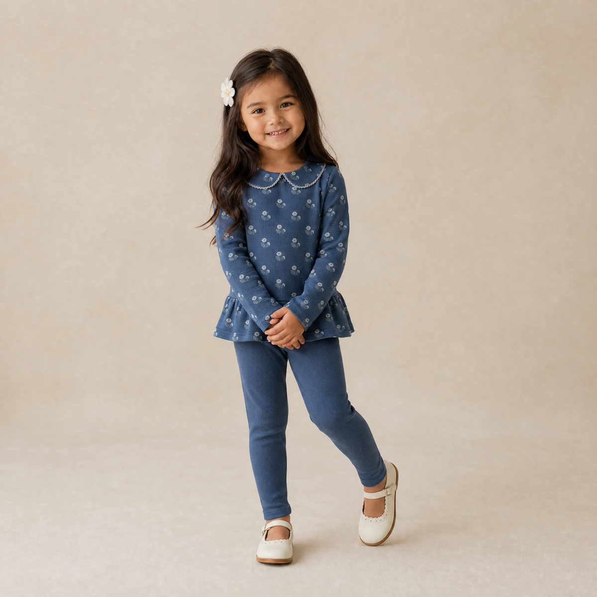 Organic Legging Set of 2 - Indigo Blossom + Navy by Makemake Organics
