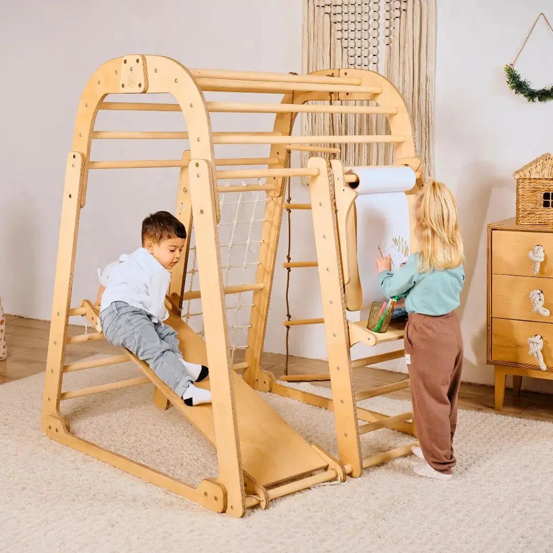 Goodevas Indoor Playground for Children - 7in1 Playground + Swings Set + Slide Board + Art Set - 
