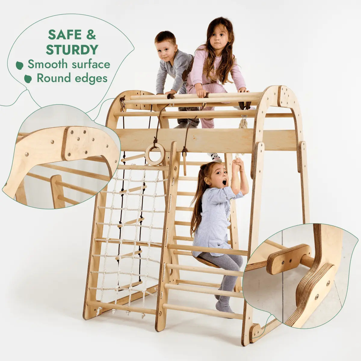 Goodevas Indoor Playground for Children - 7in1 Playground + Swings Set + Slide Board + Art Set - 