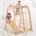 Goodevas Indoor Wooden Playground for Children - 6in1 Playground + Swings Set + Slide Board - 