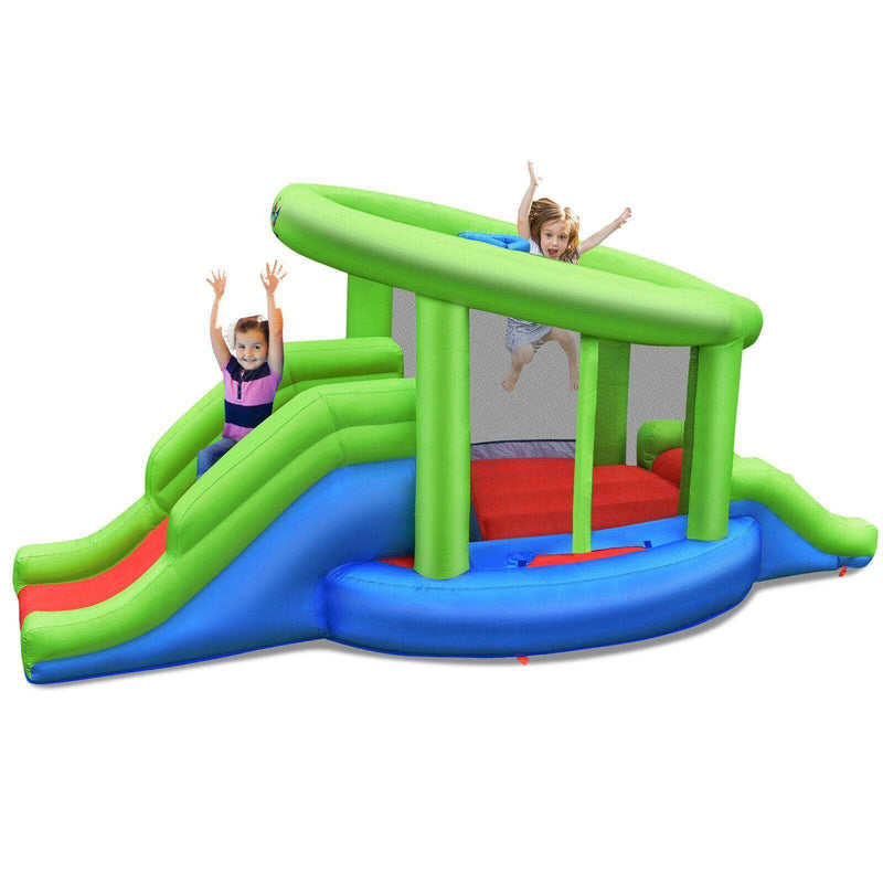 Inflatable Bounce Castle Climb Bouncy 2 Slides with Basketball Hoop - Everetts Place: Online Boutique - Home & Garden