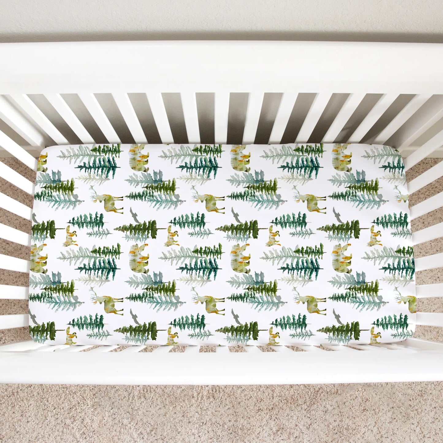 Fitted Crib Sheet In The Woods Soft Baby Bedding Photo Backdrop Honey Lemonade