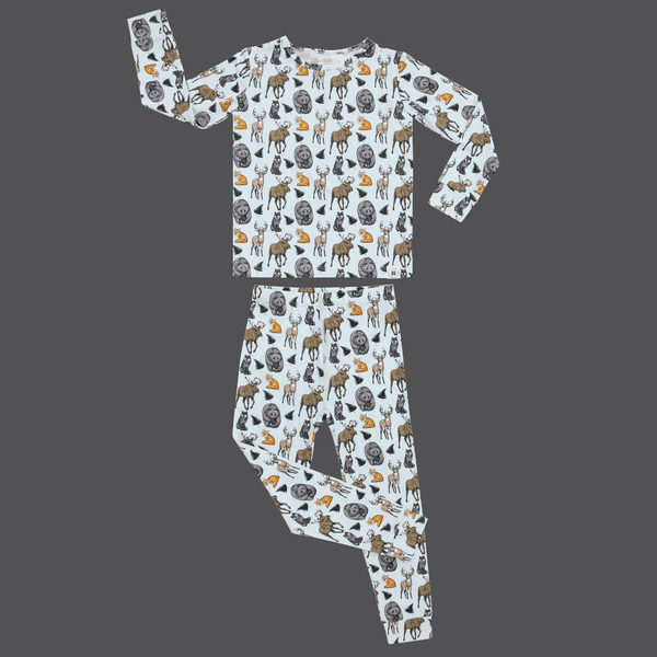 Into the Wild Big Kid Pajama Cozy Sleep Set for Kids Bamboo