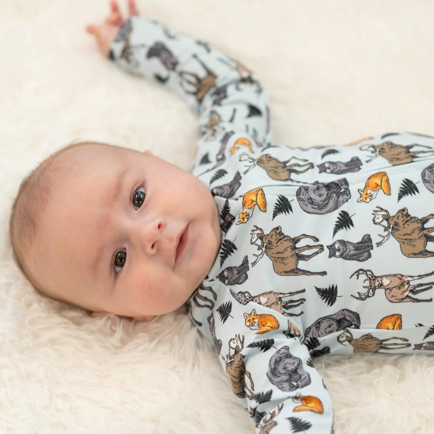Sweet Bamboo Into the Wild Zipper Footie - 