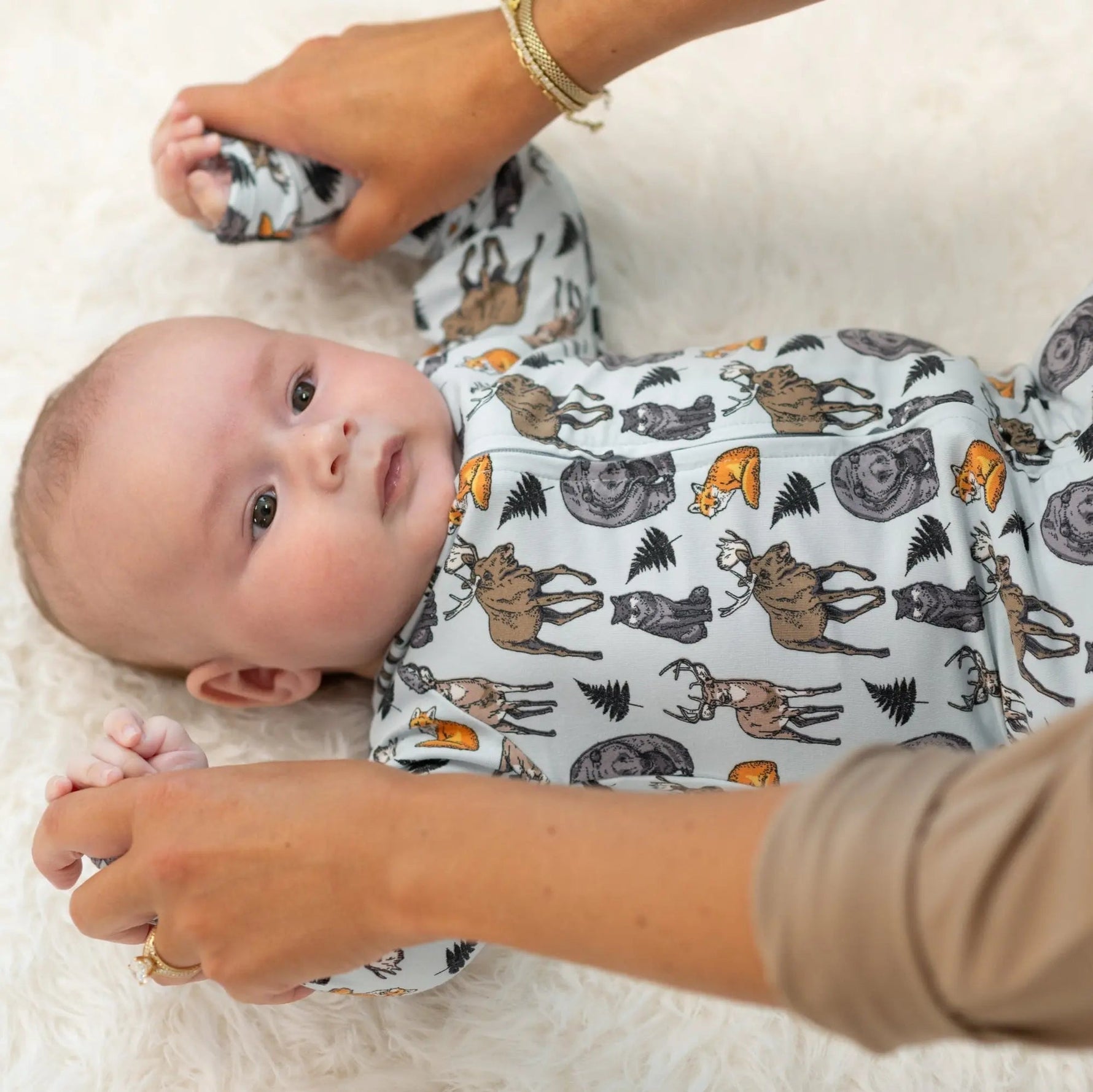 Sweet Bamboo Into the Wild Zipper Footie - 