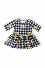 Mila & Rose ® Iowa Plaid Tigerhawk 3/4 Sleeve Twirl Bodysuit Everetts Place