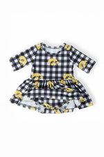 Mila & Rose ® Iowa Plaid Tigerhawk 3/4 Sleeve Twirl Bodysuit Everetts Place