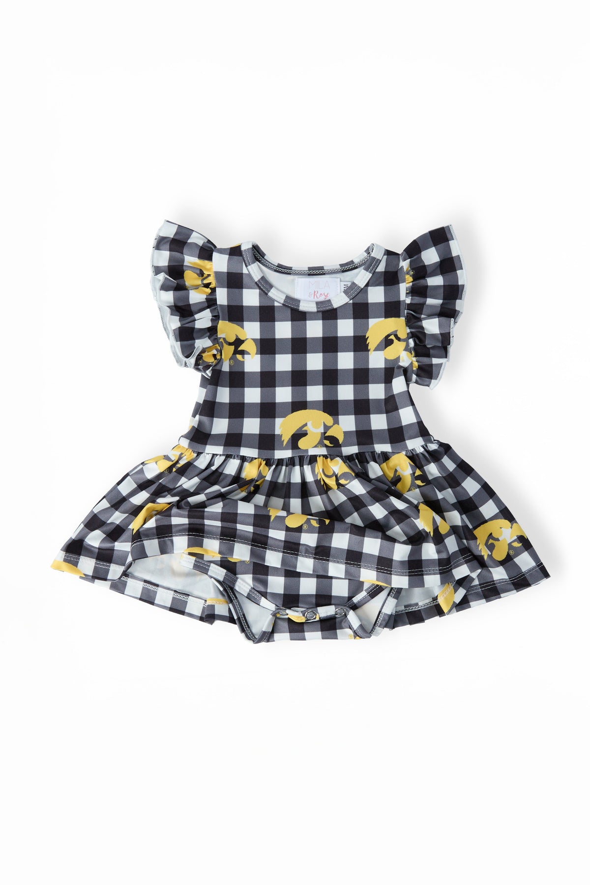 Mila & Rose ® Iowa Plaid Tigerhawk Flutter Twirl Bodysuit Everetts Place