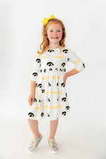 Mila & Rose ® Iowa White Tigerhawk 3/4 Sleeve Pocket Twirl Dress Everetts Place