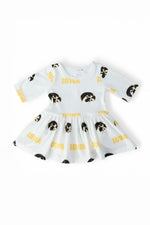 Mila & Rose ® Iowa White Tigerhawk 3/4 Sleeve Twirl Bodysuit Everetts Place