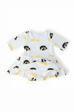 Mila & Rose ® Iowa White Tigerhawk 3/4 Sleeve Twirl Bodysuit Everetts Place