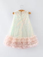 Rylee Faith Designs Iridescent Sequin Bow Ruffle Tulle Girls DressEveretts Place