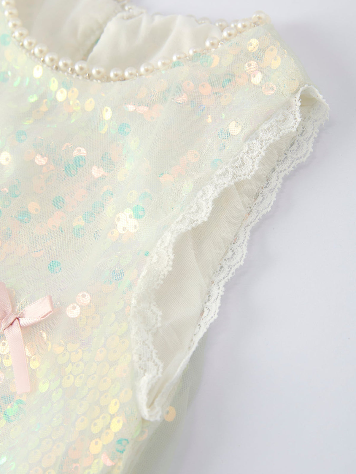Rylee Faith Designs Iridescent Sequin Bow Ruffle Tulle Girls DressEveretts Place