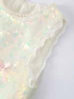 Rylee Faith Designs Iridescent Sequin Bow Ruffle Tulle Girls DressEveretts Place