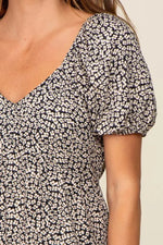 PinkBlush Ivory Foral Puff Sleeve Maxi Dress - 