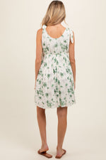 PinkBlush Ivory Green Floral Knotted Wrap V - Neck Maternity DressEveretts Place