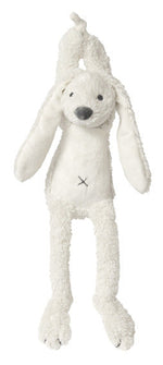 Ivory plush rabbit toy with long ears and a soft body, sitting upright