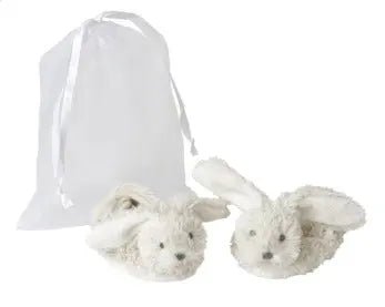 Newcastle Classics Ivory Rabbit Richie Slippers in Organza Bag by Happy Horse - 