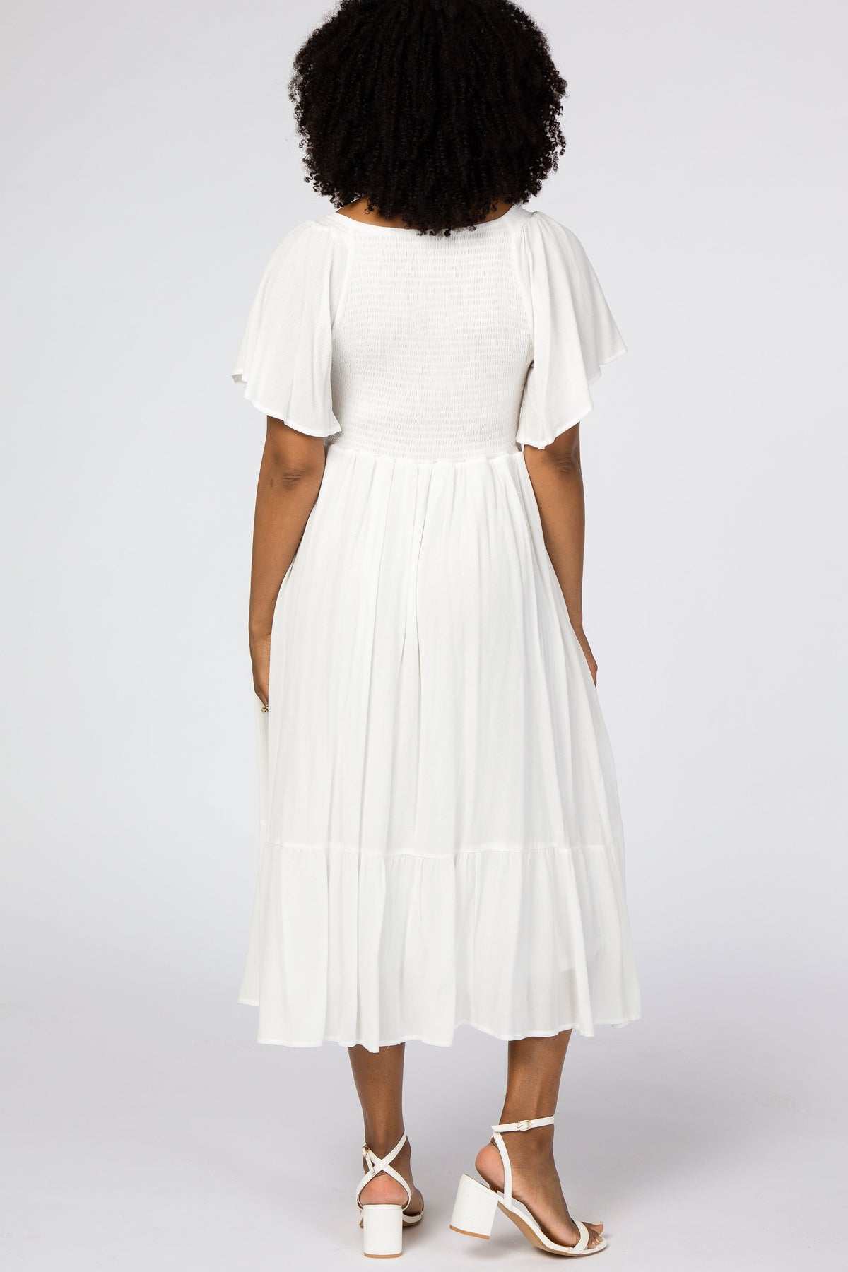 PinkBlush Ivory Smocked Ruffle DressEveretts Place
