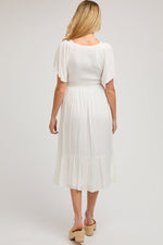 PinkBlush Ivory Smocked Ruffle Maternity DressEveretts Place