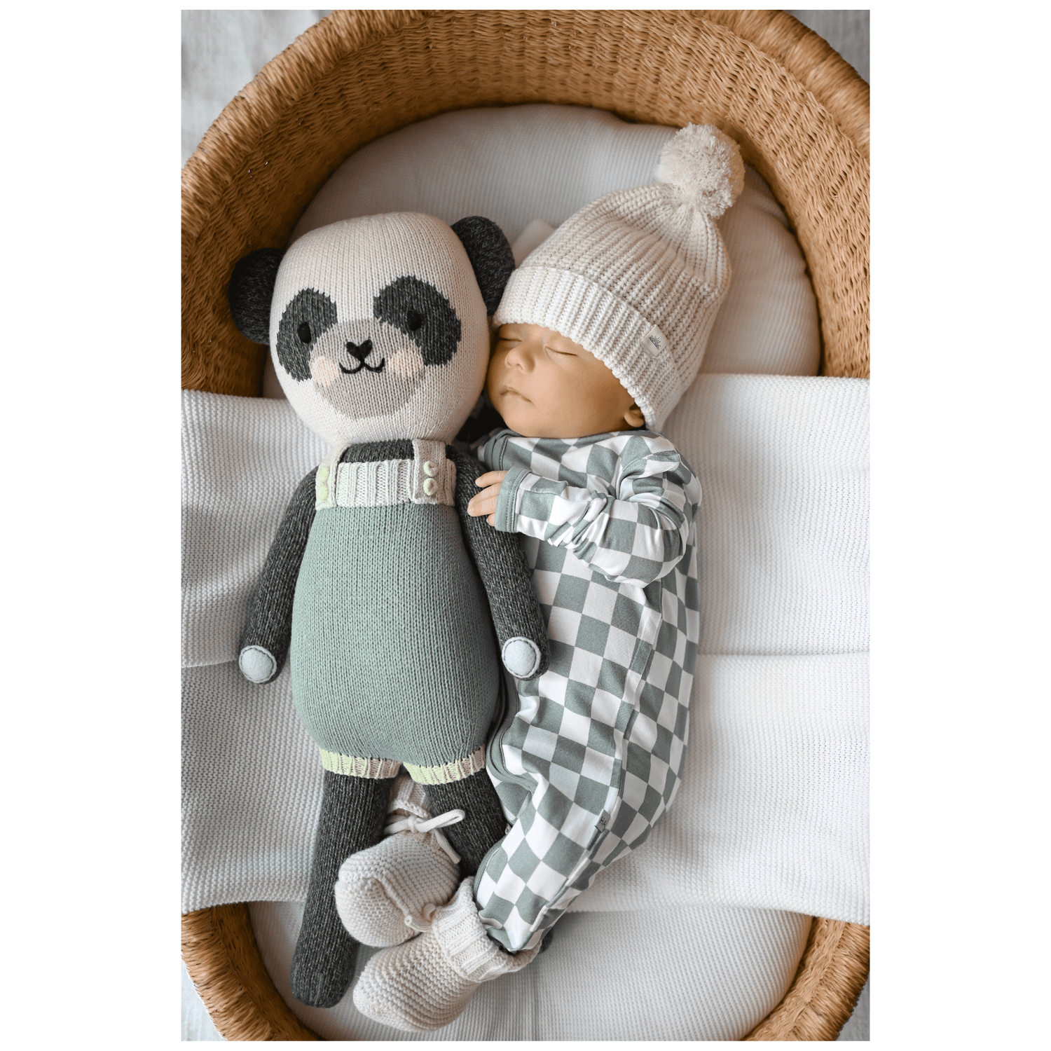 Harp Angel Boutique Jade Checker Baby Pajamas | Zipper Romper - 