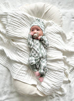 Harp Angel Boutique Jade Checker Baby Pajamas | Zipper Romper - 