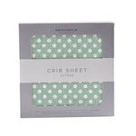 Newcastle Classics Jade Cotton Muslin Crib Sheet with Polka Dots for Standard Mattresses - 