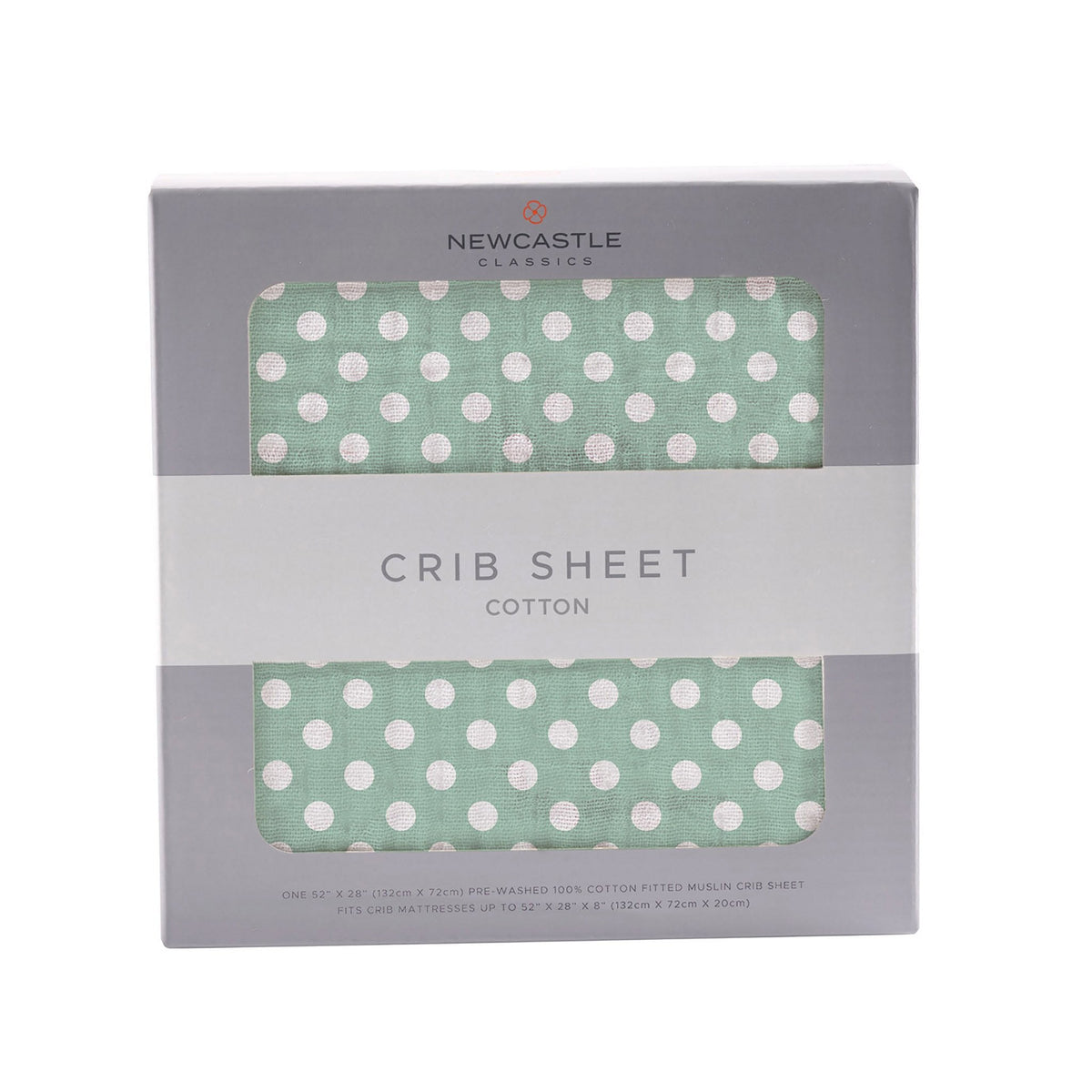 Jade Polka Dot Cotton Muslin Crib Sheet - Polka dot, Linens, Napkin, Pattern | Everetts Place