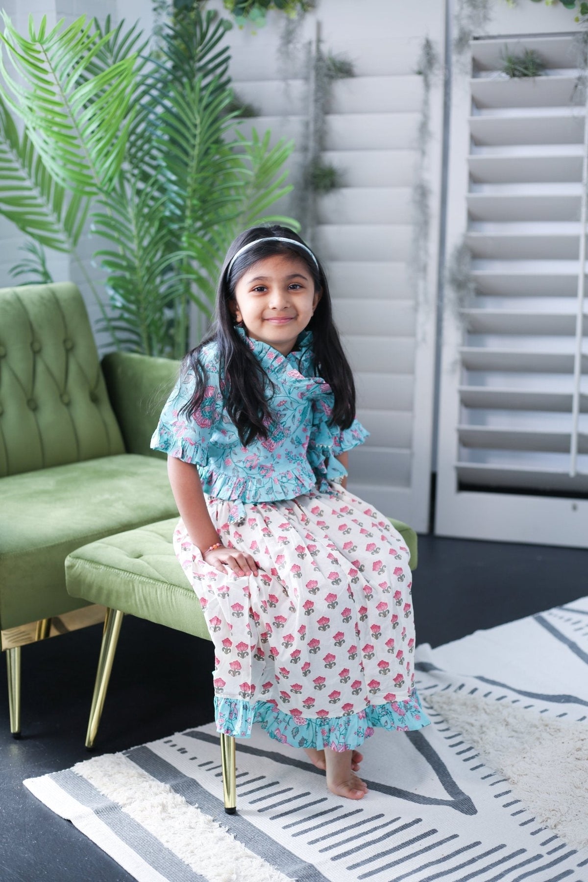 Cotton Little Girls Lehenga Two-Piece Set by Bestaroo