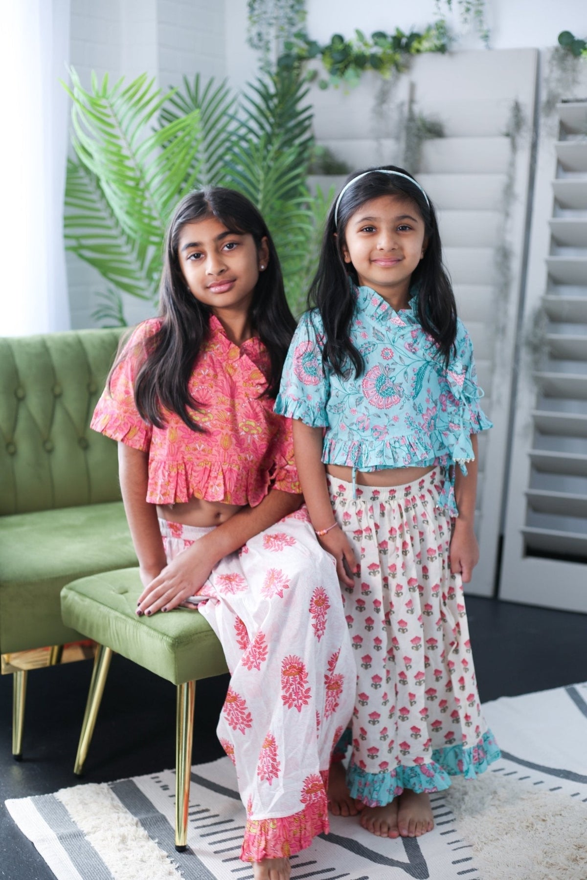 Cotton Little Girls Lehenga Two-Piece Set by Bestaroo