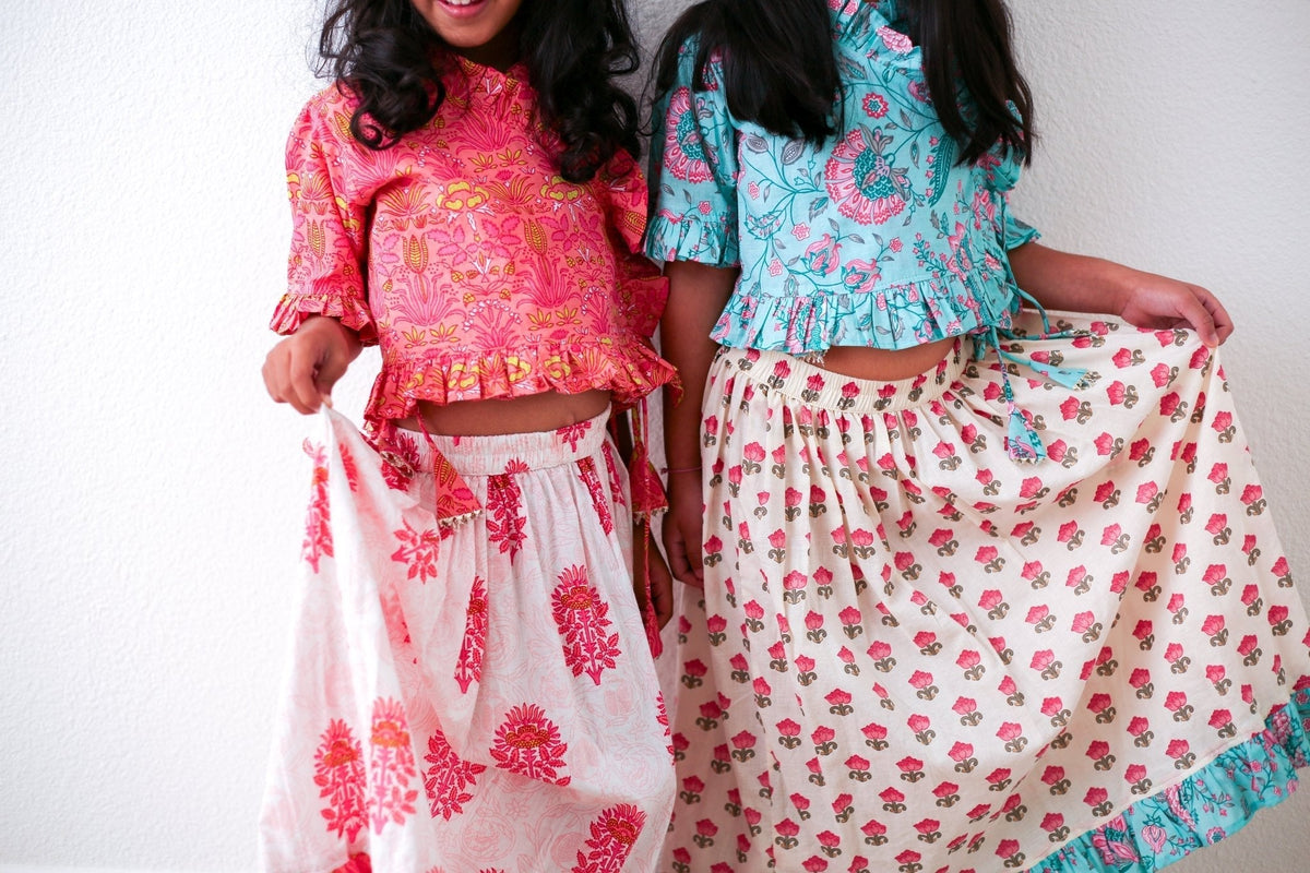 Cotton Little Girls Lehenga Two-Piece Set by Bestaroo