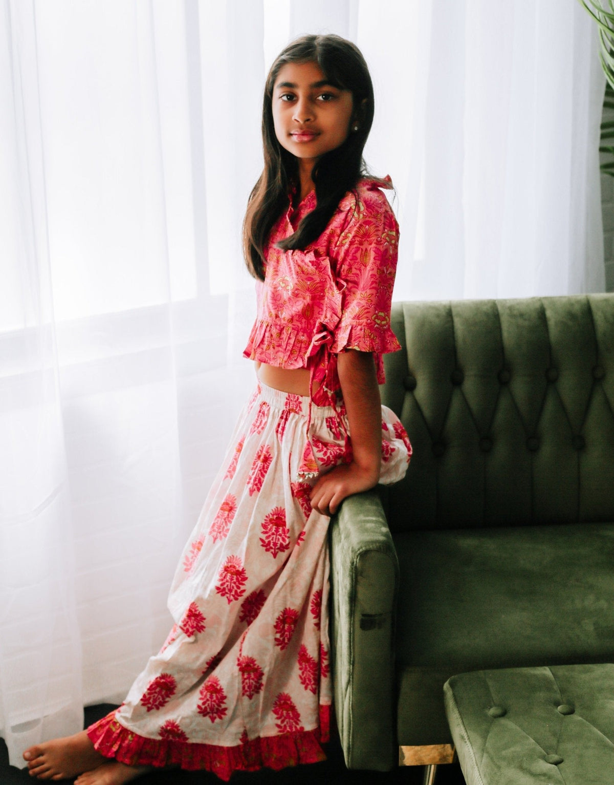 Cotton Two-Piece Set, Janya Lehenga by Bestaroo