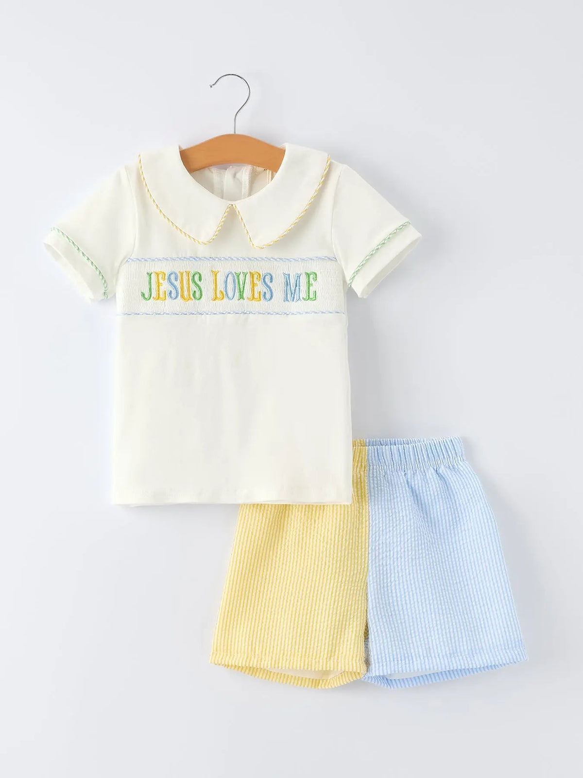 Jesus Loves Me Embroidered Toddler Boys Set Faith Outfit Rylee Faith Designs 