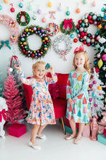 Mila & Rose ® Jingle Saurus L/S Pocket Twirl Dress - 